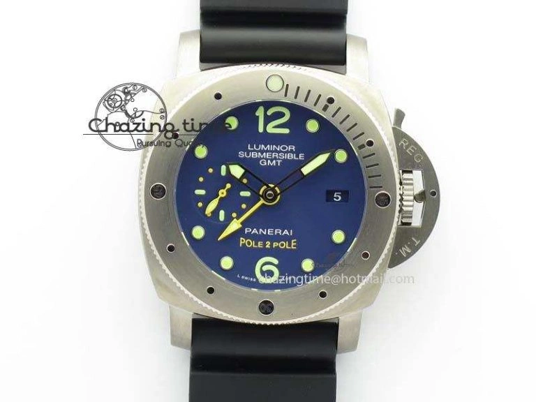Breathable PAM719 S Titanium “Pole2Pole ” V6F 1:1 Best Edition On Black Rubber Strap P.9001 Super Clone 8474