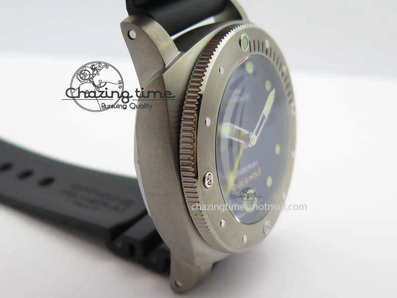 Breathable PAM719 S Titanium “Pole2Pole ” V6F 1:1 Best Edition On Black Rubber Strap P.9001 Super Clone 8474