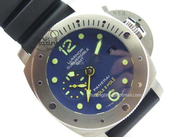 Breathable PAM719 S Titanium “Pole2Pole ” V6F 1:1 Best Edition On Black Rubber Strap P.9001 Super Clone 8474