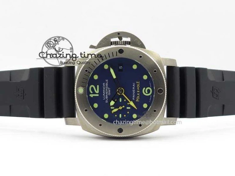 Breathable PAM719 S Titanium “Pole2Pole ” V6F 1:1 Best Edition On Black Rubber Strap P.9001 Super Clone 8474
