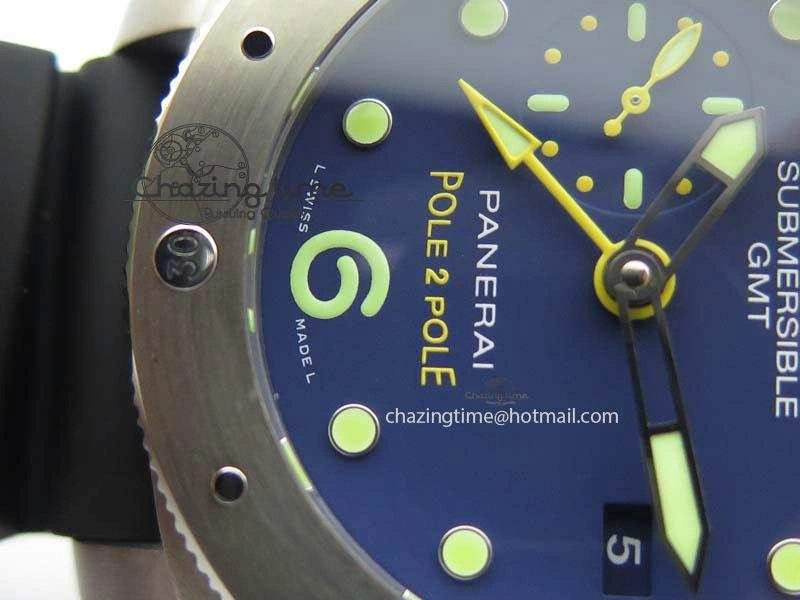 Breathable PAM719 S Titanium “Pole2Pole ” V6F 1:1 Best Edition On Black Rubber Strap P.9001 Super Clone 8474