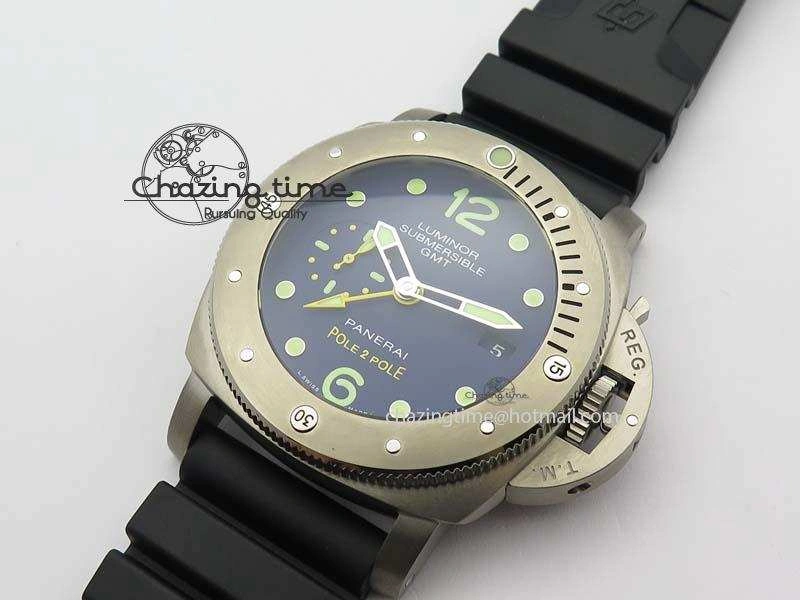 Breathable PAM719 S Titanium “Pole2Pole ” V6F 1:1 Best Edition On Black Rubber Strap P.9001 Super Clone 8474