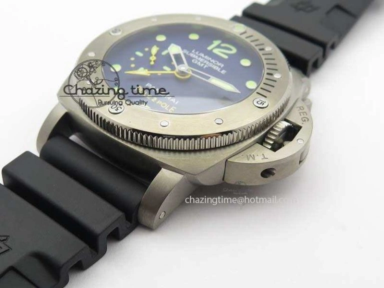 Breathable PAM719 S Titanium “Pole2Pole ” V6F 1:1 Best Edition On Black Rubber Strap P.9001 Super Clone 8474