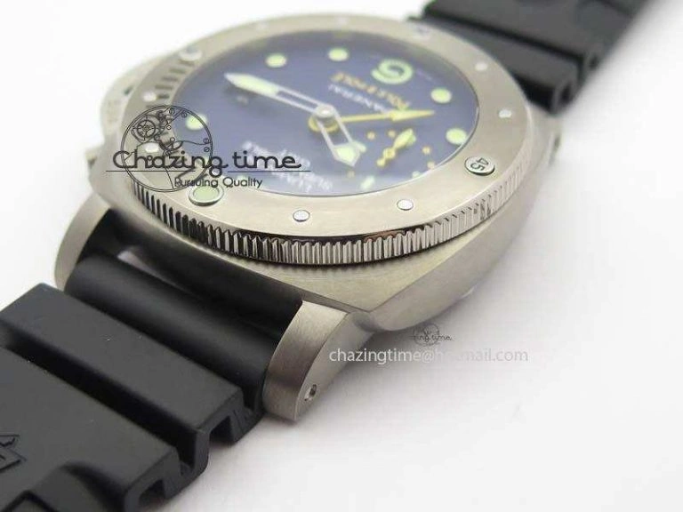 Breathable PAM719 S Titanium “Pole2Pole ” V6F 1:1 Best Edition On Black Rubber Strap P.9001 Super Clone 8474