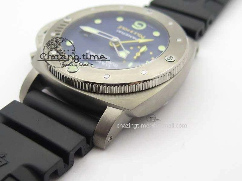 Breathable PAM719 S Titanium “Pole2Pole ” V6F 1:1 Best Edition On Black Rubber Strap P.9001 Super Clone 8474