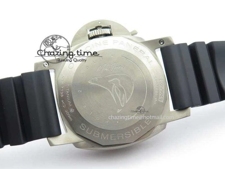 Breathable PAM719 S Titanium “Pole2Pole ” V6F 1:1 Best Edition On Black Rubber Strap P.9001 Super Clone 8474