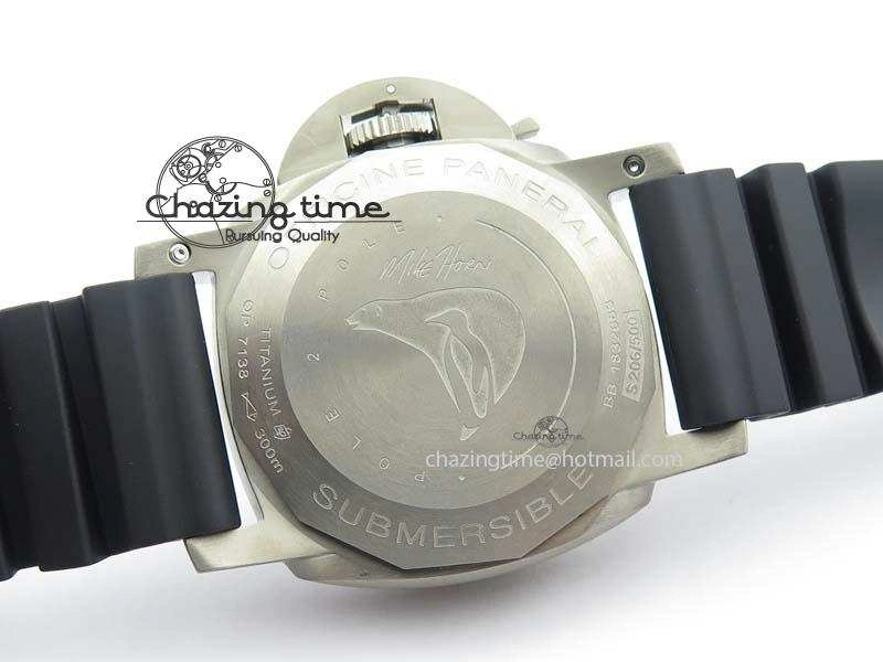 Breathable PAM719 S Titanium “Pole2Pole ” V6F 1:1 Best Edition On Black Rubber Strap P.9001 Super Clone 8474