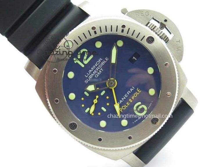 PAM719 S Titanium “Pole2Pole ” VSF 1:1 Best Edition On Black Rubber Strap P.9001 Super Clone EasyMatch 8443