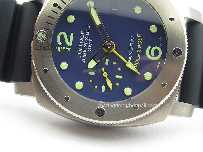 PAM719 S Titanium “Pole2Pole ” VSF 1:1 Best Edition On Black Rubber Strap P.9001 Super Clone EasyMatch 8443