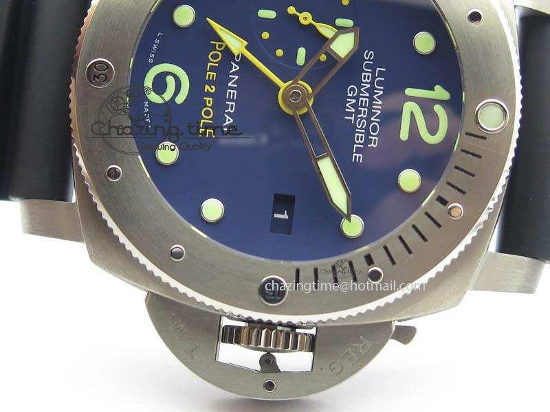 PAM719 S Titanium “Pole2Pole ” VSF 1:1 Best Edition On Black Rubber Strap P.9001 Super Clone EasyMatch 8443