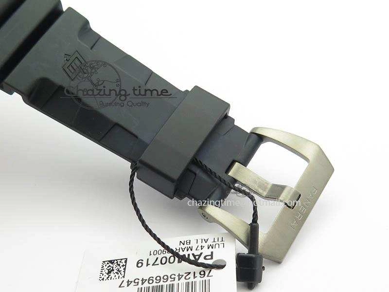 PAM719 S Titanium “Pole2Pole ” VSF 1:1 Best Edition On Black Rubber Strap P.9001 Super Clone EasyMatch 8443