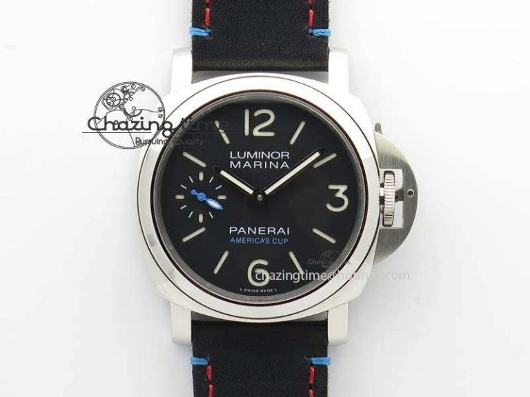 Flexible PAM724 S ZF 1:1 Best Edition “Oracle Team USA 8 Days Acciaio” On Black Leather Strap P5000 Clone 8467
