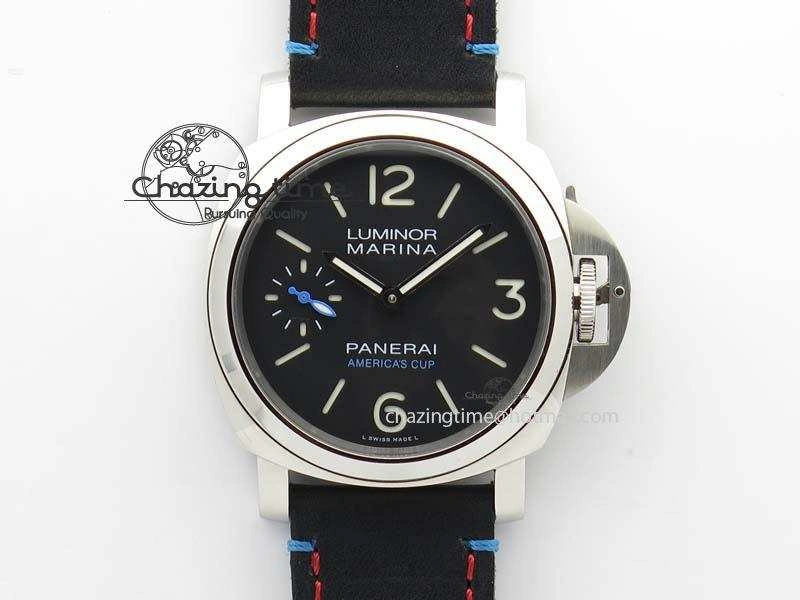 Flexible PAM724 S ZF 1:1 Best Edition “Oracle Team USA 8 Days Acciaio” On Black Leather Strap P5000 Clone 8467