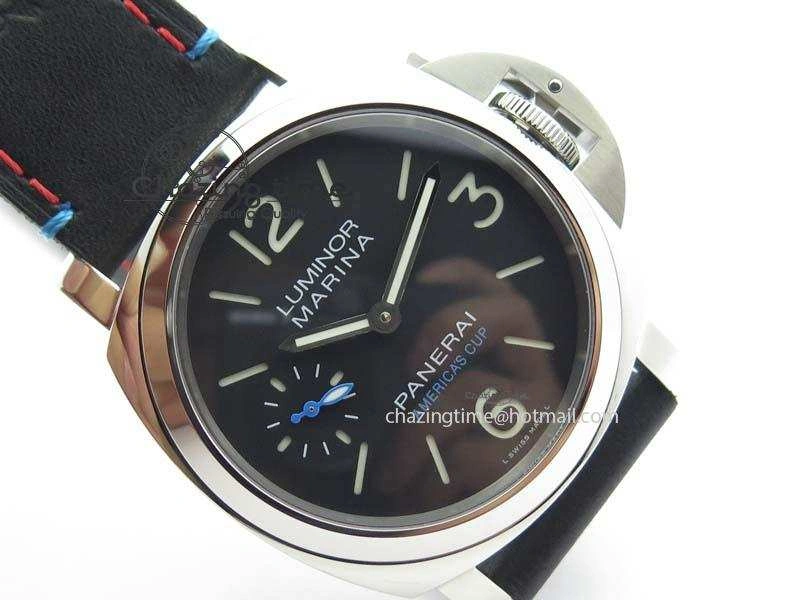 Flexible PAM724 S ZF 1:1 Best Edition “Oracle Team USA 8 Days Acciaio” On Black Leather Strap P5000 Clone 8467