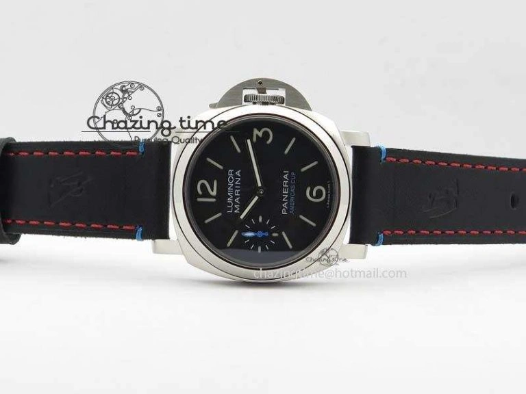 Flexible PAM724 S ZF 1:1 Best Edition “Oracle Team USA 8 Days Acciaio” On Black Leather Strap P5000 Clone 8467