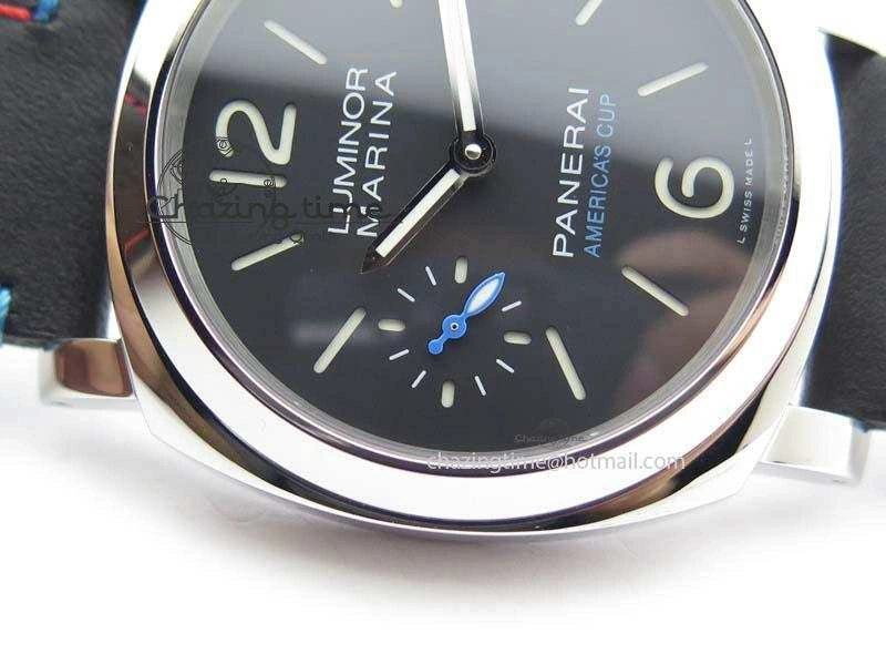 Flexible PAM724 S ZF 1:1 Best Edition “Oracle Team USA 8 Days Acciaio” On Black Leather Strap P5000 Clone 8467