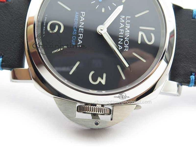 Flexible PAM724 S ZF 1:1 Best Edition “Oracle Team USA 8 Days Acciaio” On Black Leather Strap P5000 Clone 8467