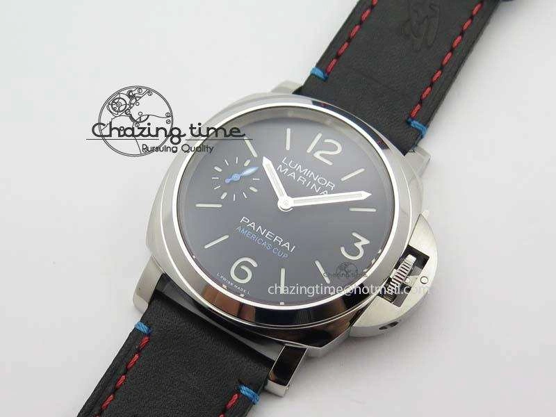 Flexible PAM724 S ZF 1:1 Best Edition “Oracle Team USA 8 Days Acciaio” On Black Leather Strap P5000 Clone 8467