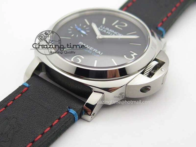 Flexible PAM724 S ZF 1:1 Best Edition “Oracle Team USA 8 Days Acciaio” On Black Leather Strap P5000 Clone 8467