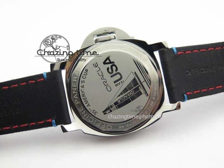 Flexible PAM724 S ZF 1:1 Best Edition “Oracle Team USA 8 Days Acciaio” On Black Leather Strap P5000 Clone 8467