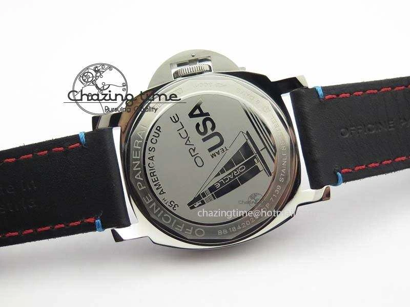 Flexible PAM724 S ZF 1:1 Best Edition “Oracle Team USA 8 Days Acciaio” On Black Leather Strap P5000 Clone 8467