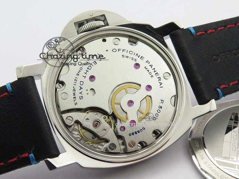 Flexible PAM724 S ZF 1:1 Best Edition “Oracle Team USA 8 Days Acciaio” On Black Leather Strap P5000 Clone 8467