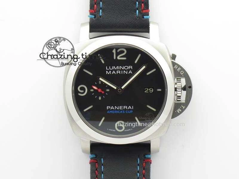 Cozy PAM727 S America’s Cup SF 1:1 Best Edition On Thick Black Leather Strap P 8476
