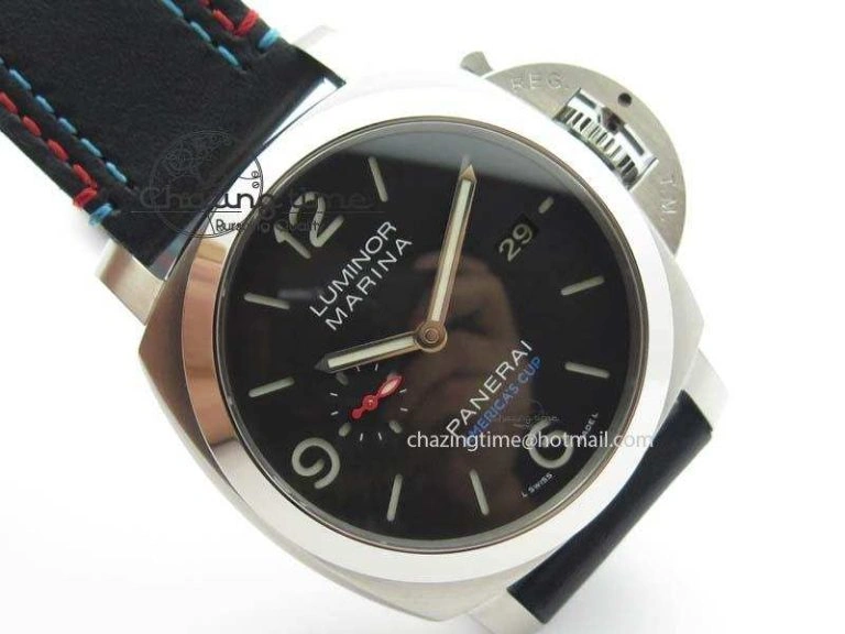 Cozy PAM727 S America’s Cup SF 1:1 Best Edition On Thick Black Leather Strap P 8476