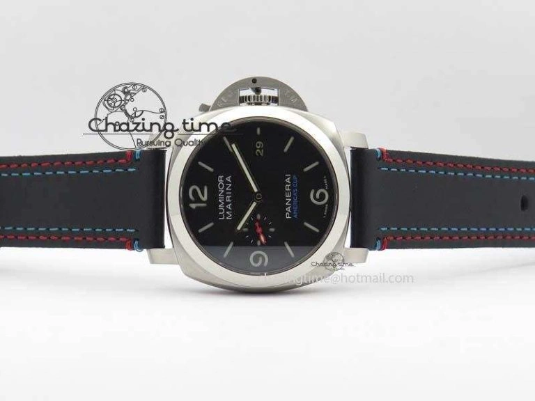Cozy PAM727 S America’s Cup SF 1:1 Best Edition On Thick Black Leather Strap P 8476
