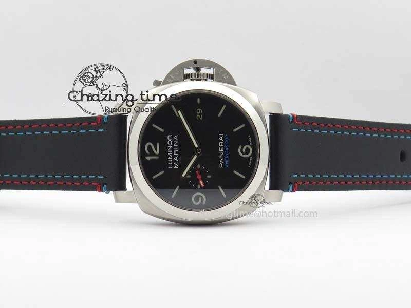 Cozy PAM727 S America’s Cup SF 1:1 Best Edition On Thick Black Leather Strap P 8476