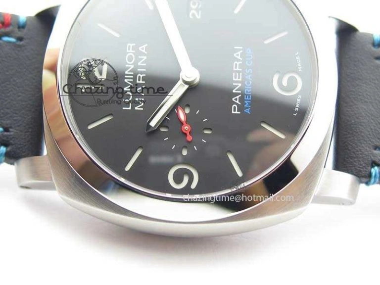 Cozy PAM727 S America’s Cup SF 1:1 Best Edition On Thick Black Leather Strap P 8476