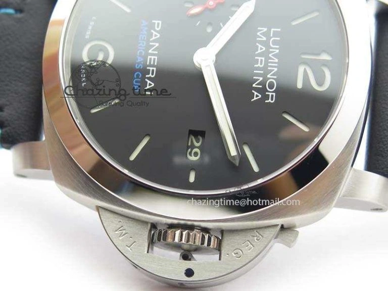 Cozy PAM727 S America’s Cup SF 1:1 Best Edition On Thick Black Leather Strap P 8476