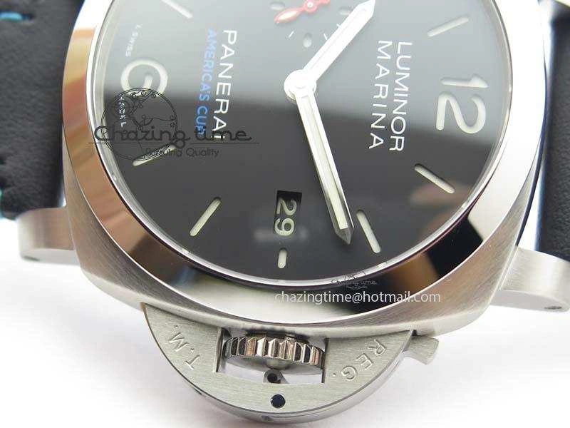 Cozy PAM727 S America’s Cup SF 1:1 Best Edition On Thick Black Leather Strap P 8476