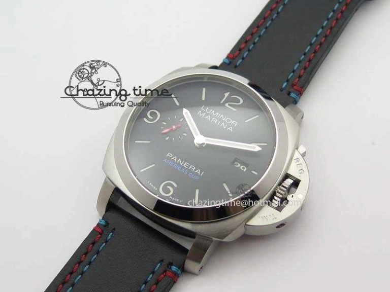 Cozy PAM727 S America’s Cup SF 1:1 Best Edition On Thick Black Leather Strap P 8476