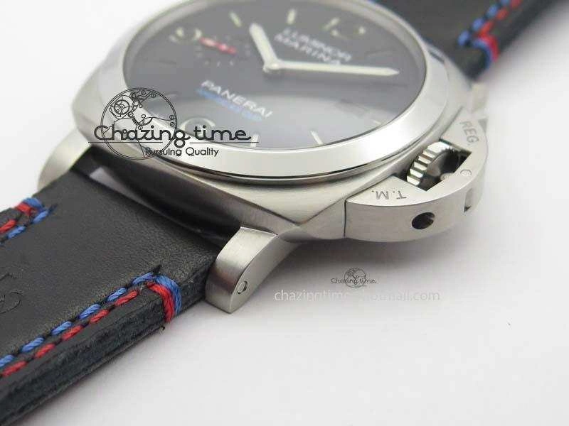 PAM727 T America’s Cup V6F 1:1 Best Edition On Thick Black Leather Strap P Upgraded 8478