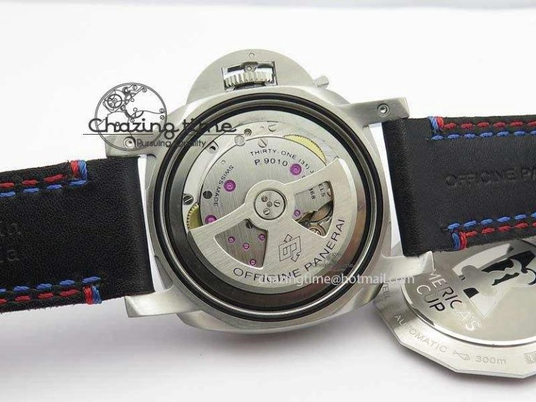 PAM727 T America’s Cup V6F 1:1 Best Edition On Thick Black Leather Strap P Upgraded 8478