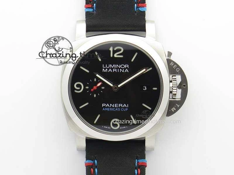 PAM727 T America’s Cup ZF 1:1 Best Edition On Thick Black Leather Strap P Premium 8468