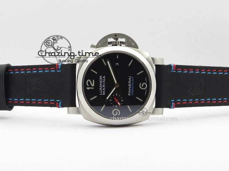 PAM727 T America’s Cup ZF 1:1 Best Edition On Thick Black Leather Strap P Premium 8468