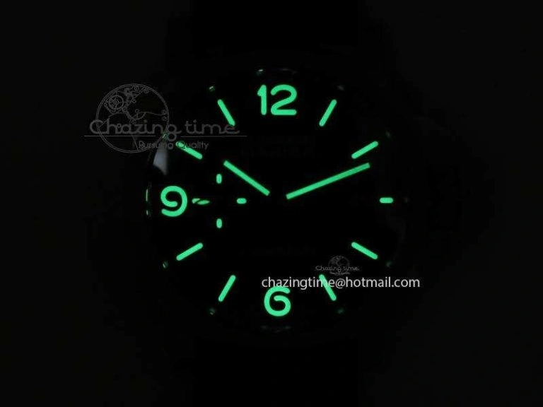 Original PAM727 T Lite V6F 1:1 Best Edition On Thick Black Leather Strap A23J 8472