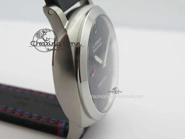 Original PAM727 T Lite V6F 1:1 Best Edition On Thick Black Leather Strap A23J 8472