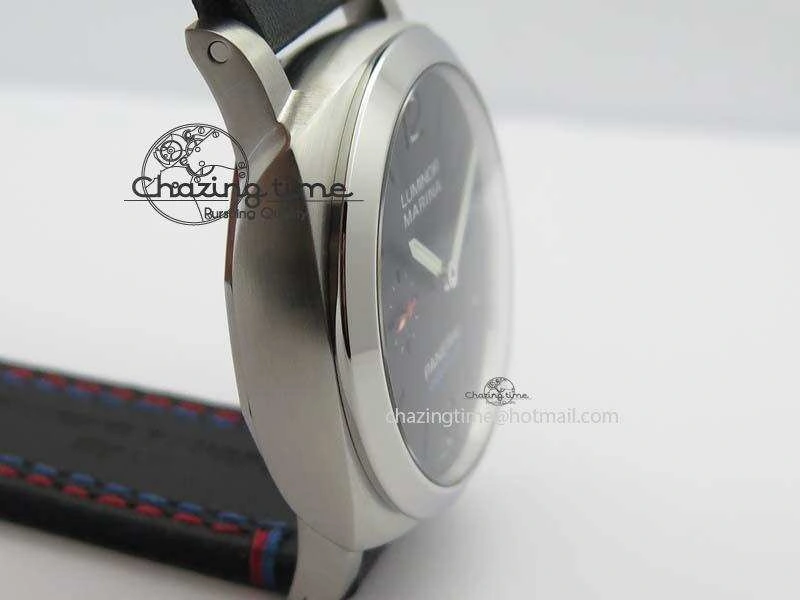 Original PAM727 T Lite V6F 1:1 Best Edition On Thick Black Leather Strap A23J 8472