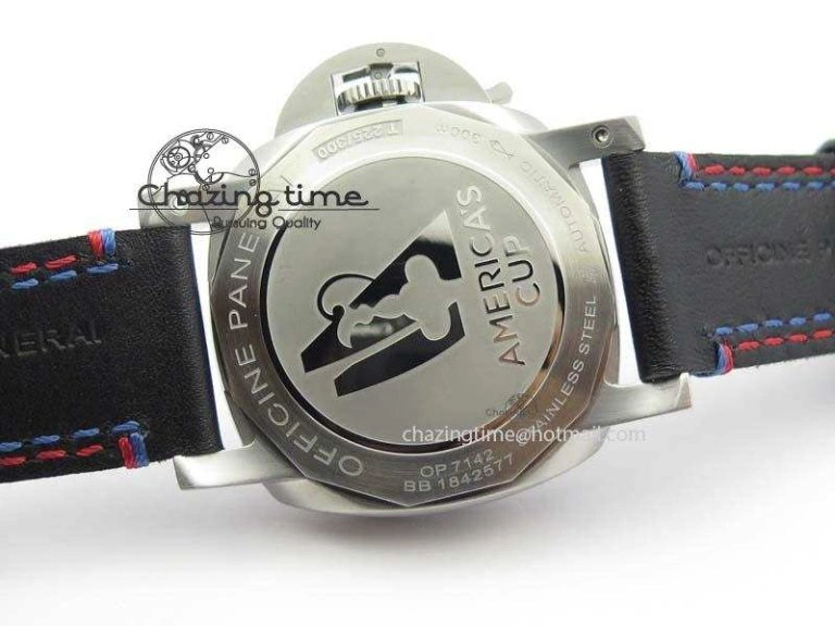 Original PAM727 T Lite V6F 1:1 Best Edition On Thick Black Leather Strap A23J 8472