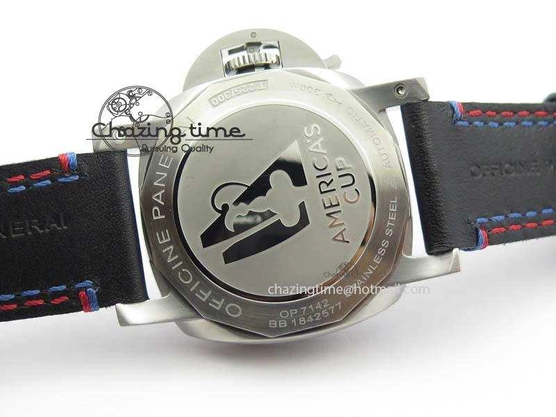 Original PAM727 T Lite V6F 1:1 Best Edition On Thick Black Leather Strap A23J 8472