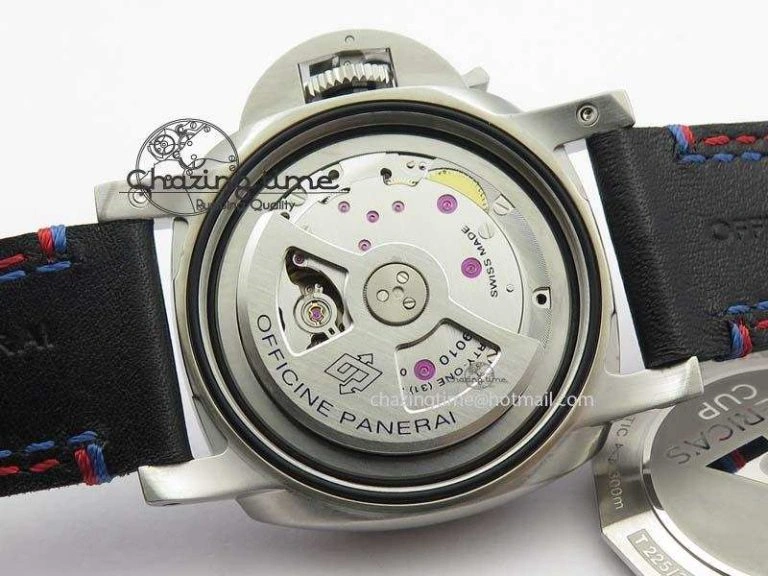 Original PAM727 T Lite V6F 1:1 Best Edition On Thick Black Leather Strap A23J 8472