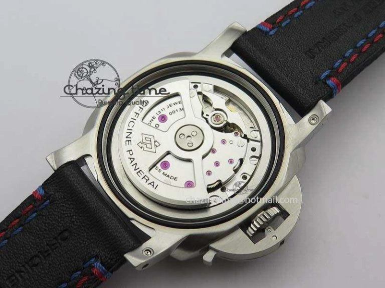 Original PAM727 T Lite V6F 1:1 Best Edition On Thick Black Leather Strap A23J 8472