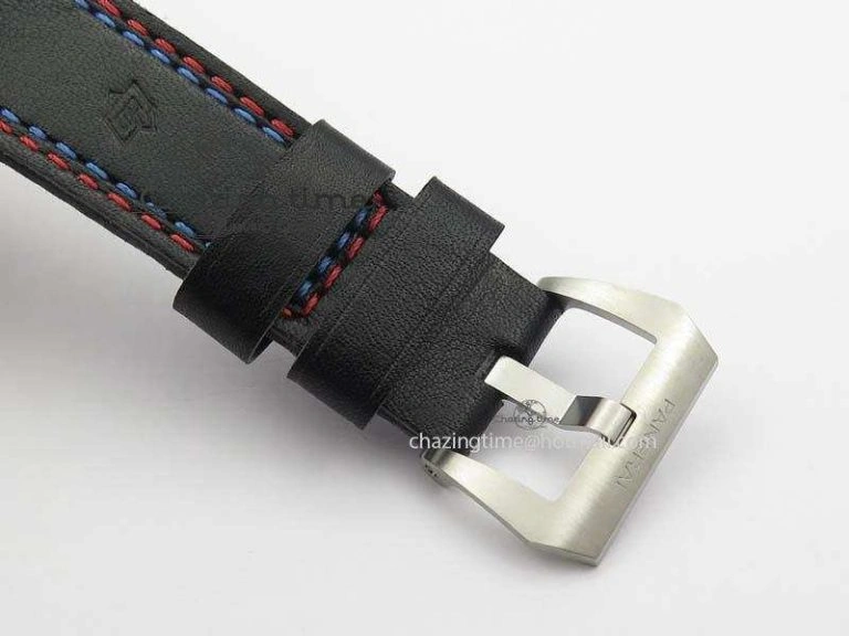 Original PAM727 T Lite V6F 1:1 Best Edition On Thick Black Leather Strap A23J 8472