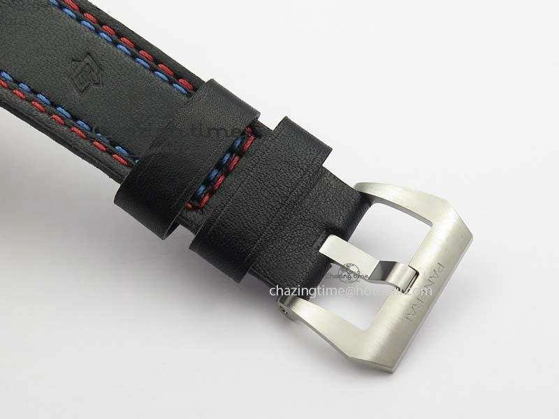 Original PAM727 T Lite V6F 1:1 Best Edition On Thick Black Leather Strap A23J 8472