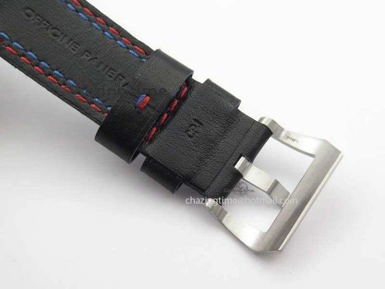 Original PAM727 T Lite V6F 1:1 Best Edition On Thick Black Leather Strap A23J 8472