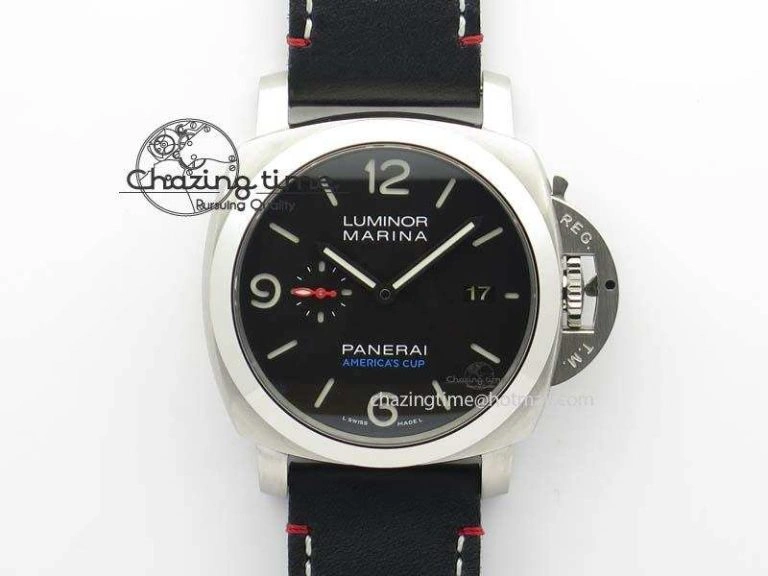 Reliable PAM732 S SF 1:1 Best Edition On Thick Black Leather Strap P 8477