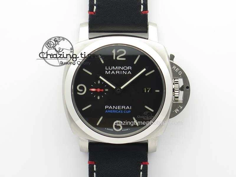 Reliable PAM732 S SF 1:1 Best Edition On Thick Black Leather Strap P 8477